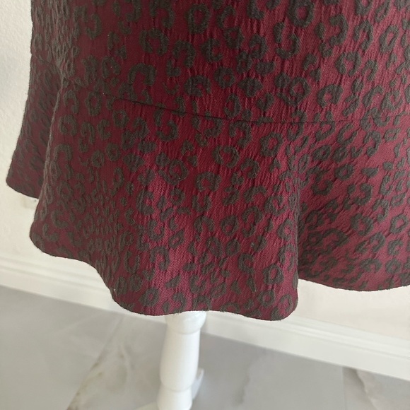 Ann Taylor Burgundy Leopard Midi Skirt - Picture 4 of 5
